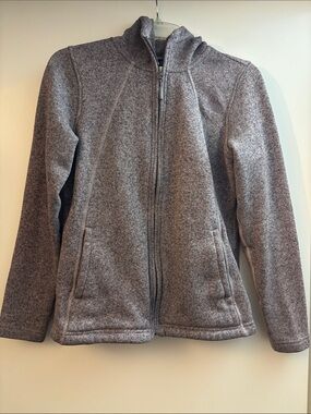 The North Face Women's full fleece Zip Jacket sweatshirt in Heather Taupe